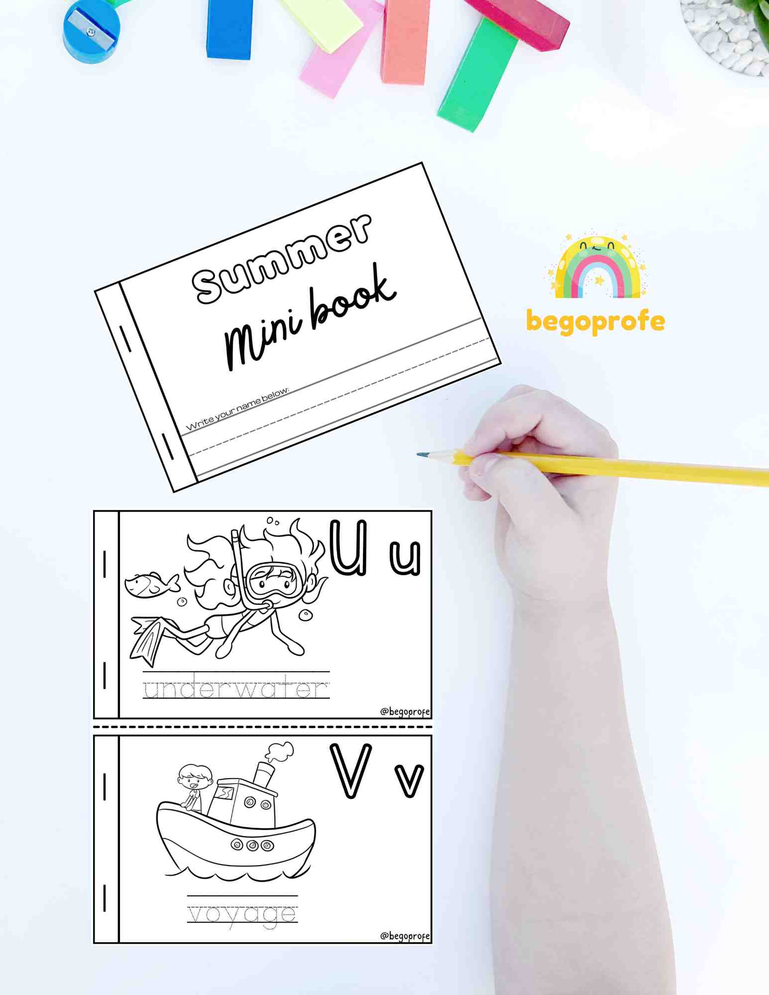 Summer Alphabet Mini Coloring Book