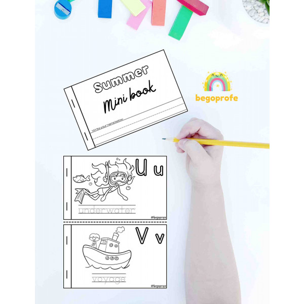 Summer Alphabet Mini Coloring Book