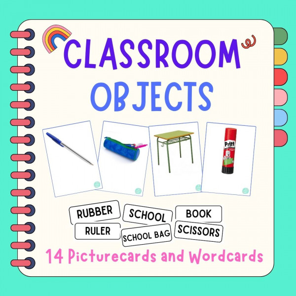 Classroom objects: picturecards and wordcards