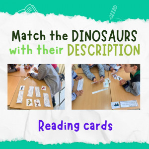 Dinosaurs description reading cards