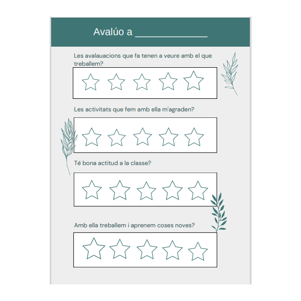 Avaluació de la mestra