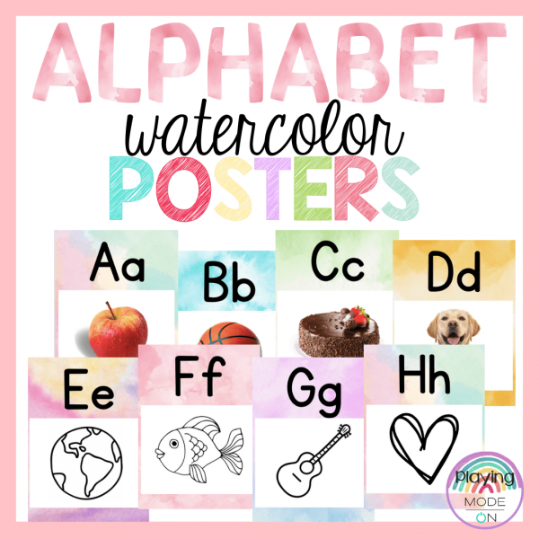 Alphabet Watercolor posters
