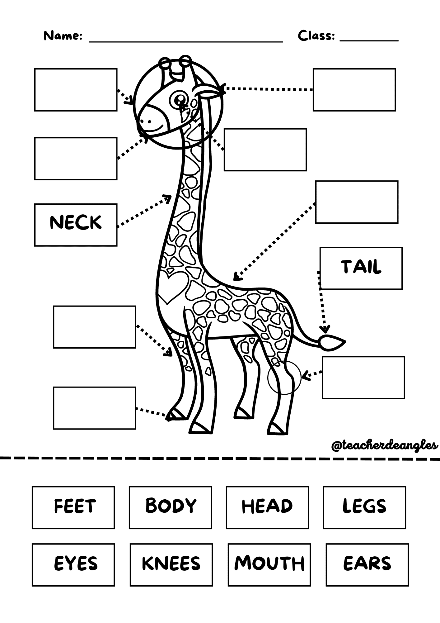 GIRAFFES CAN'T DANCE UNIT WORKSHEET