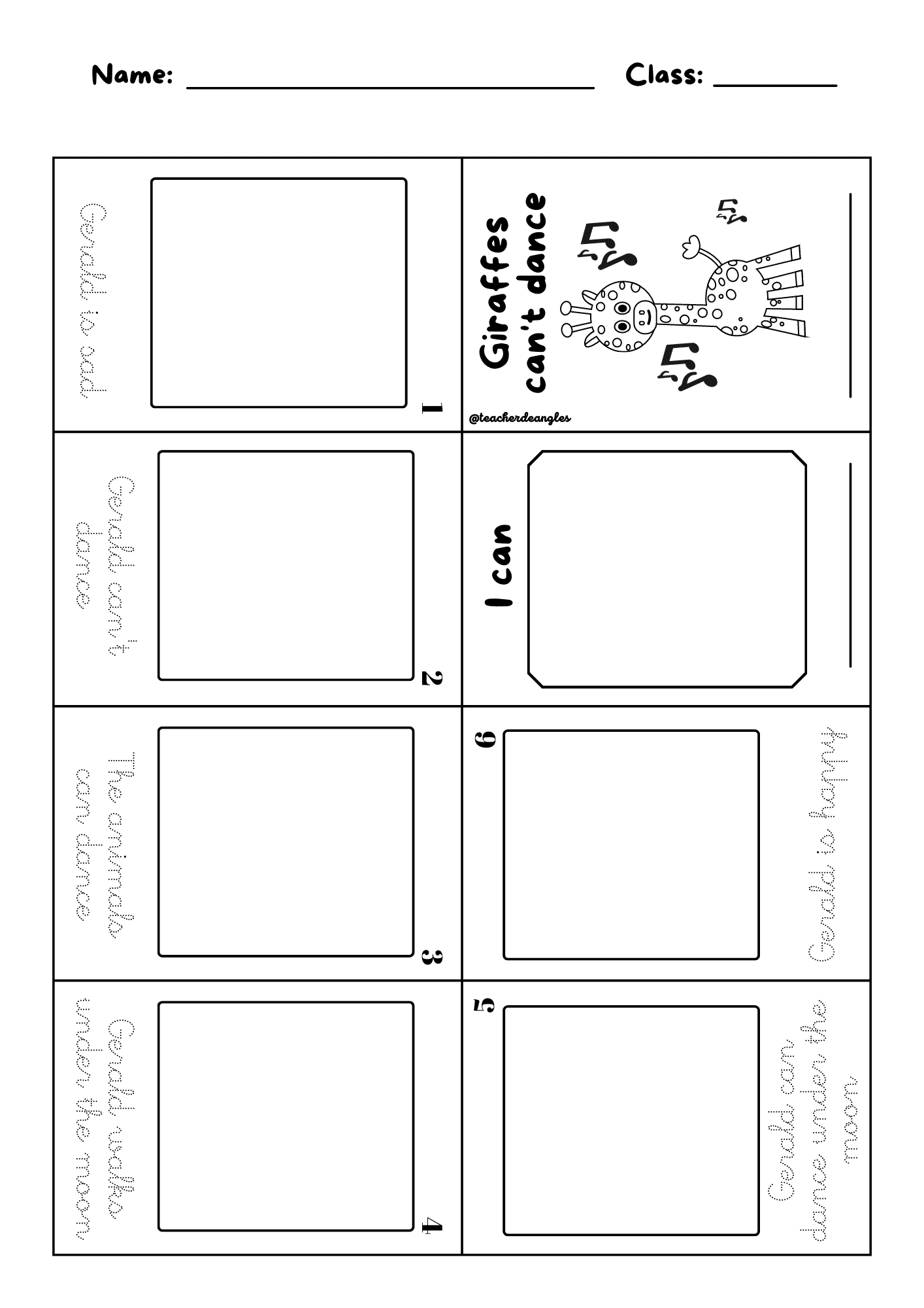 Profes Papel Tijera GIRAFFES CAN'T DANCE UNIT WORKSHEET