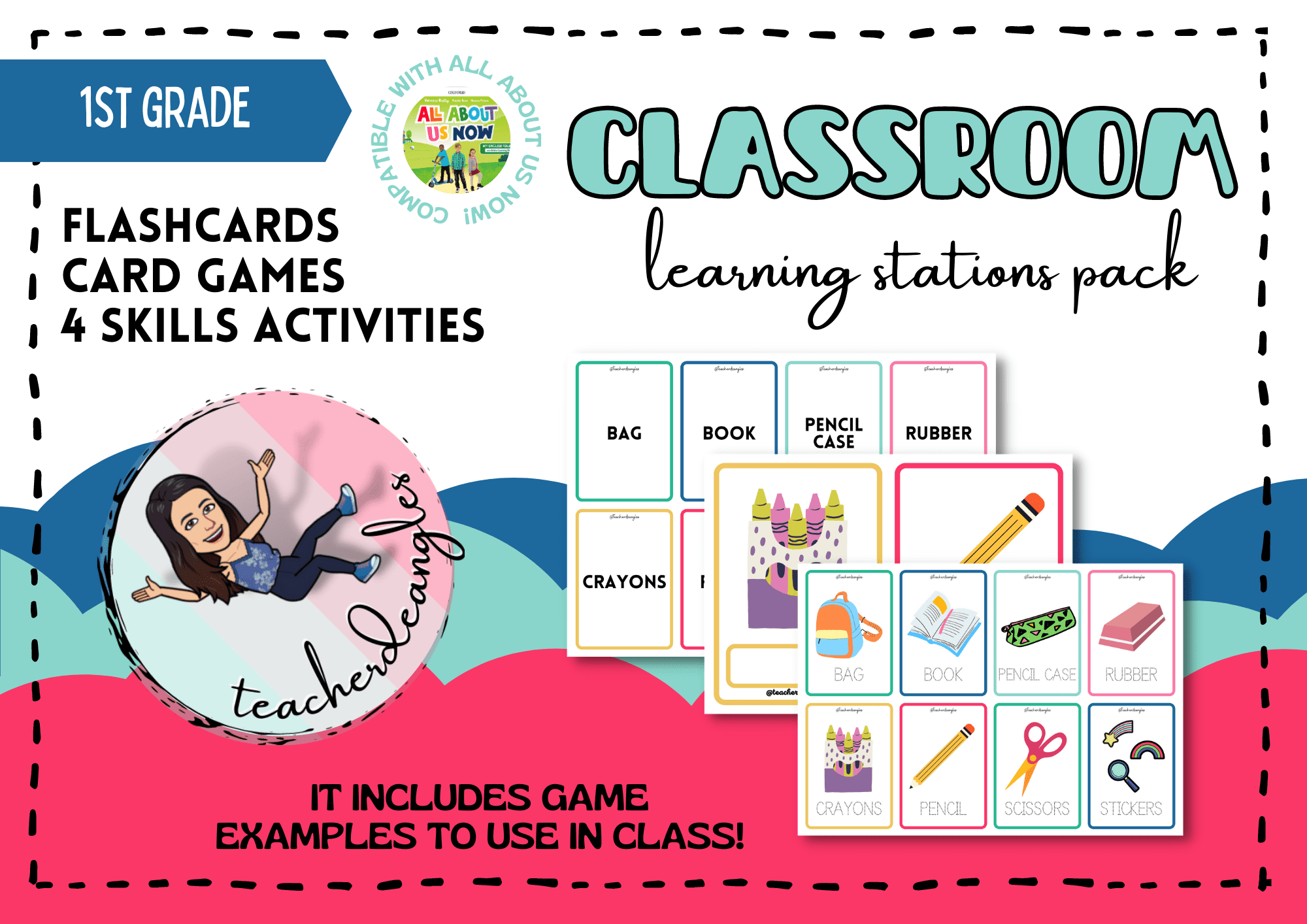 CLASSROOM OBJECTS LEARNING STATIONS PACK: FLASHCARDS AND CARD GAMES