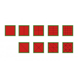 Fracciones: cuadrados, triángulos y círculos (Montessori)