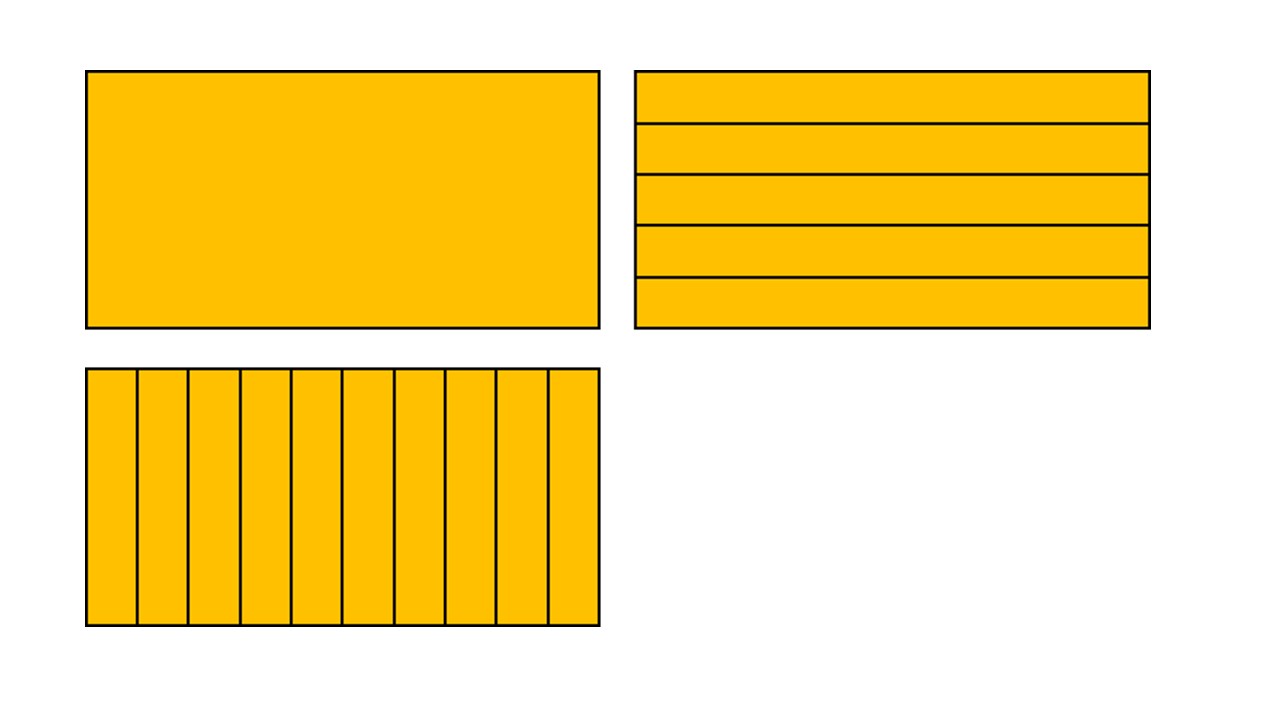 Material amarillo de áreas (Montessori)