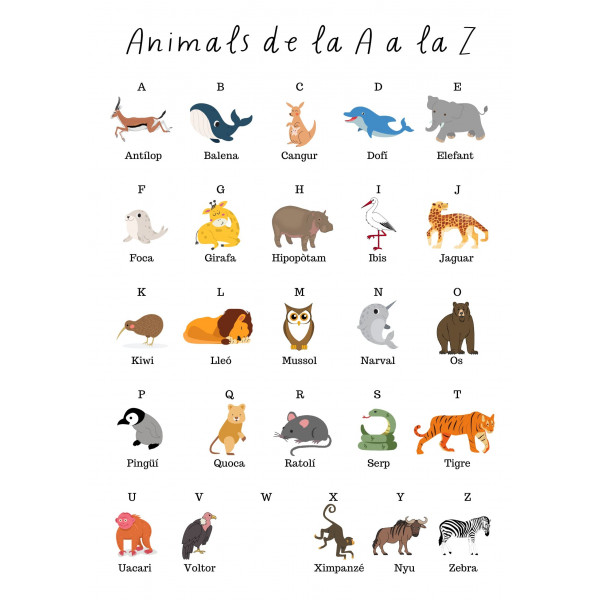 Cartell: Animals de la A a la Z