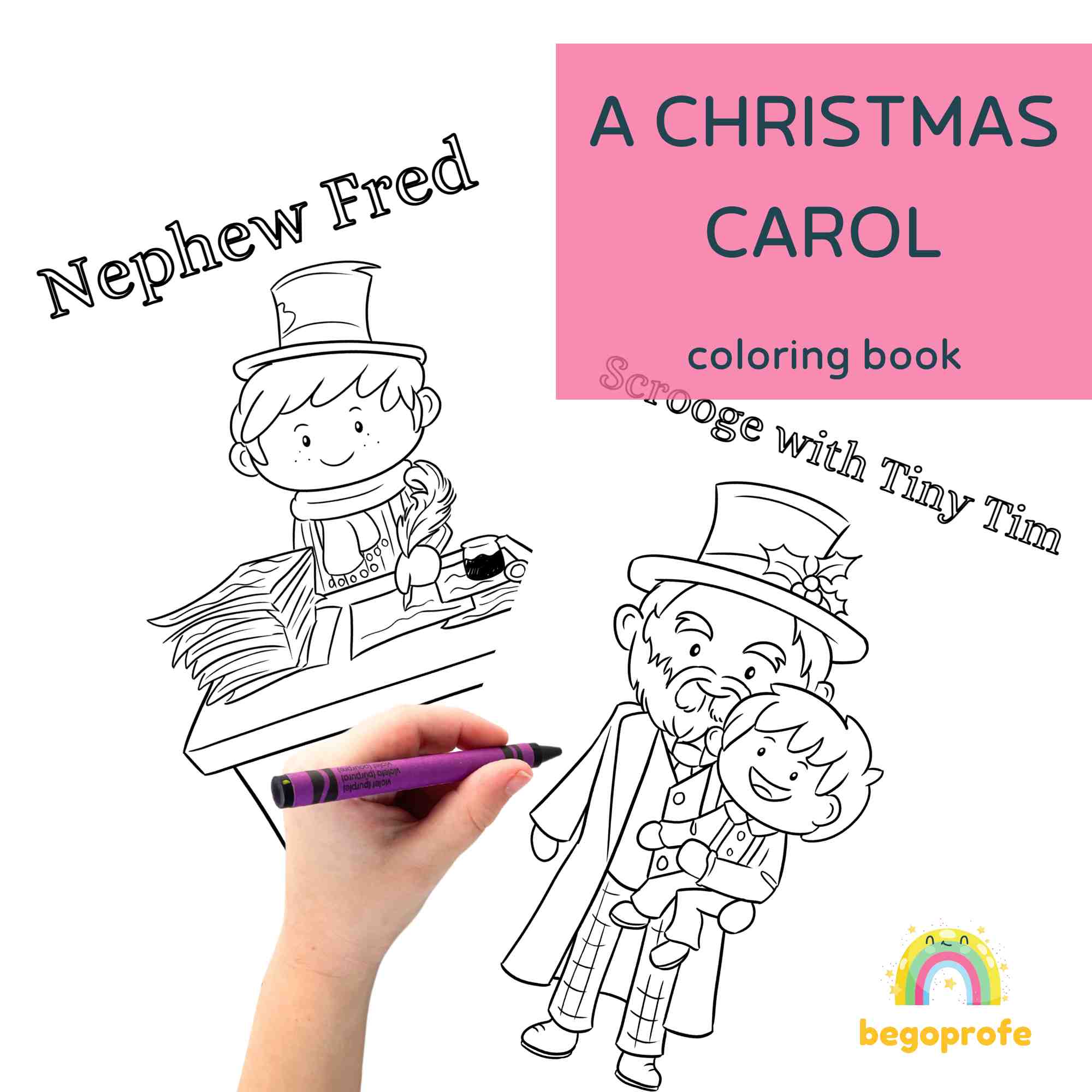 A Christmas Carol coloring pages | Hans Christian Andersen | December worksheets