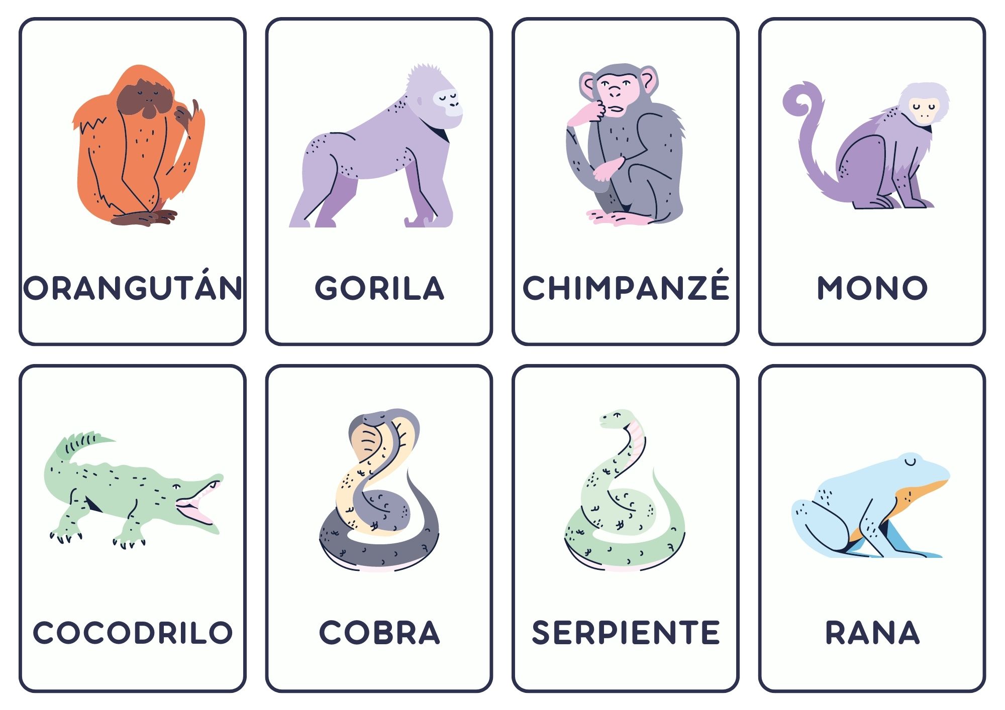 Animales - Tarjetas