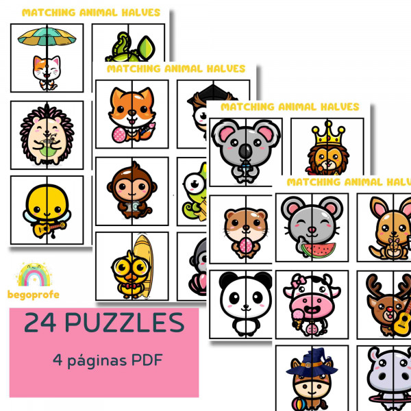 EMPAREJAR LAS MITADES DE LOS ANIMALES