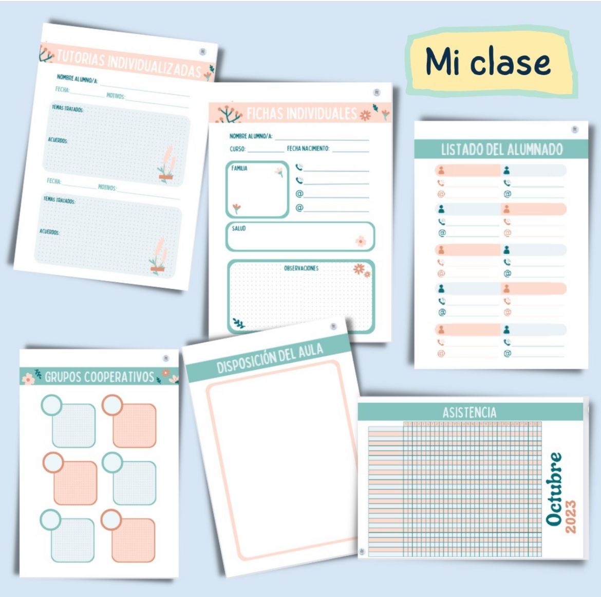 Profes Papel Tijera CUADERNO DOCENTE IMPRIMIBLE 2023 - 2024 (CAST / CAT)