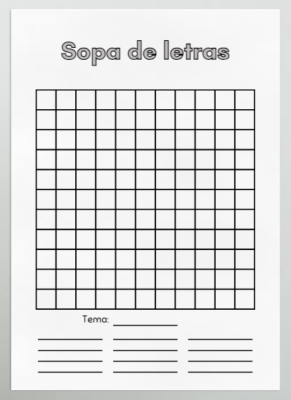 Plantilla: Sopa de Letras