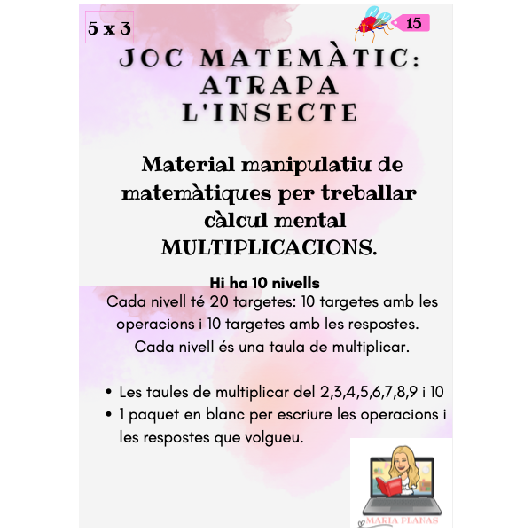 JOC MATEMÀTIC ATRAPA L'INSECTE. MULTIPLICACIONS. TAULES DE MULTIPLICAR.