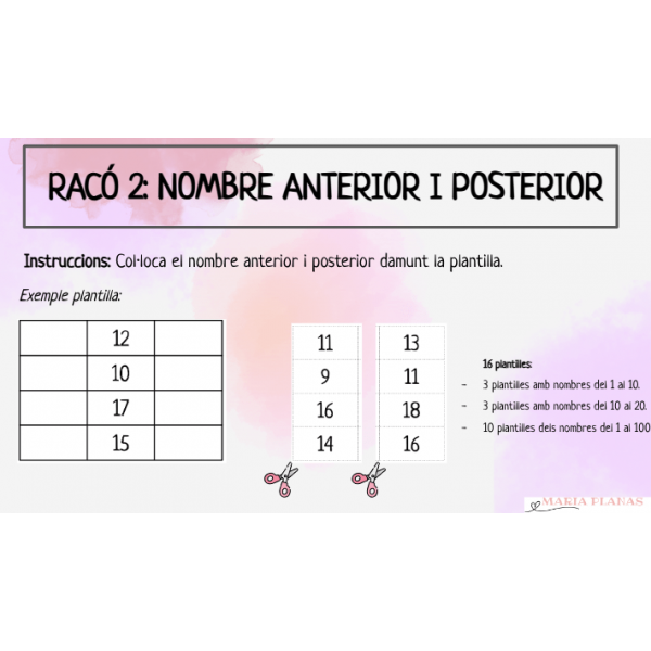 5 RACONS MATEMÀTIQUES. NUMERACIÓ DEL 1-100. ESTACIONS D'APRENENTATGE. MATERIAL MANIPULATIU.