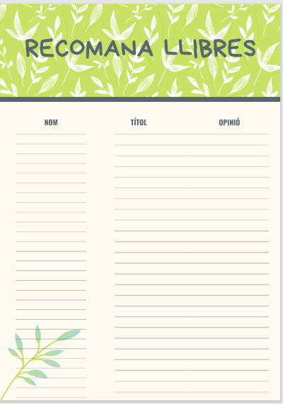 Recomanem llibres