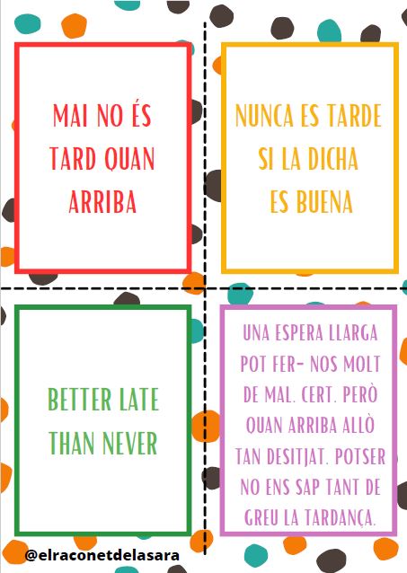 Refranys en català, castellà, anglès i el seu significat