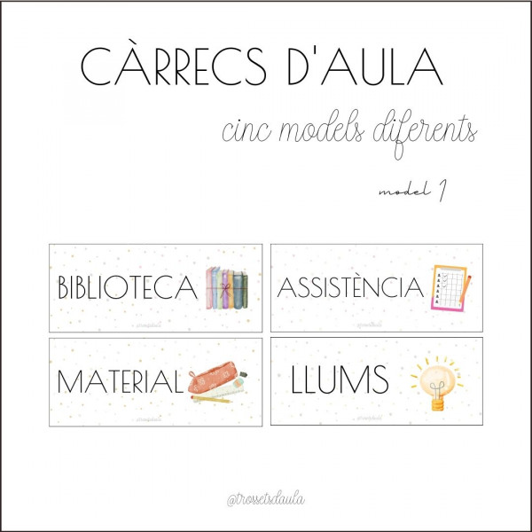 CÀRRECS D'AULA (5 MODELS DIFERENTS)
