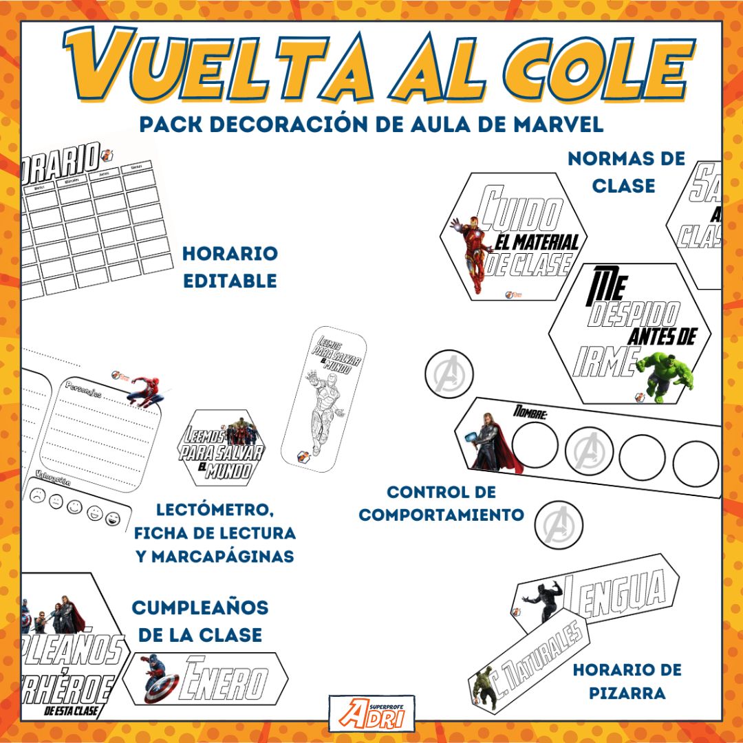 PACK DECORACIÓN MARVEL