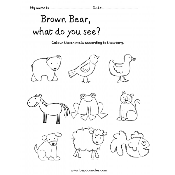 Brown bear colour the animals