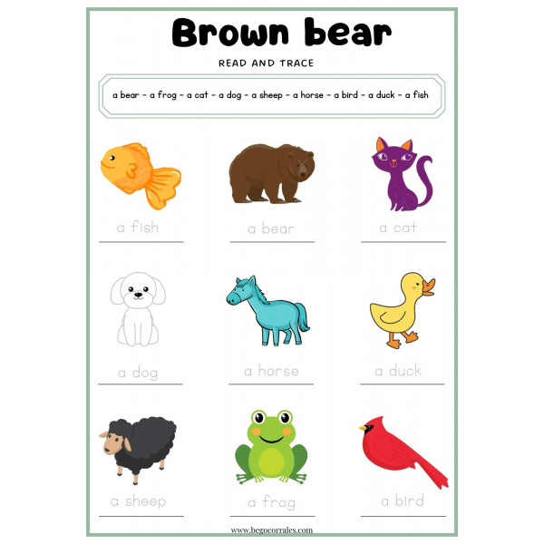 Brown Bear read and write worksheets