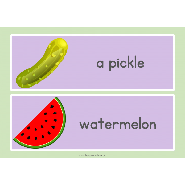 The very hungry caterpillar word cards