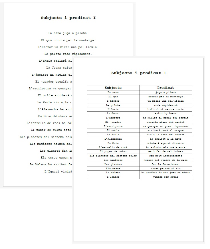 Anàlisi d'oracions: subjecte i predicat