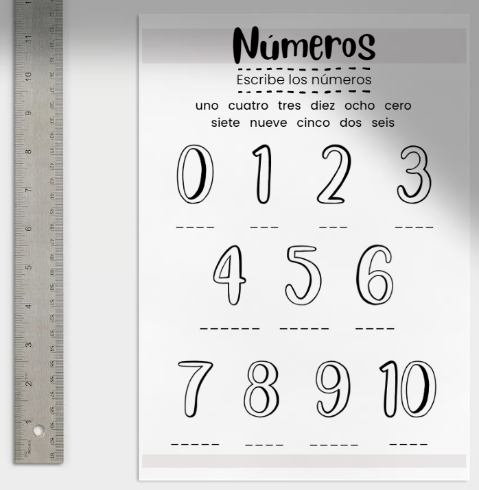 Escribe los números