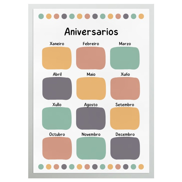 Póster: Aniversarios na aula