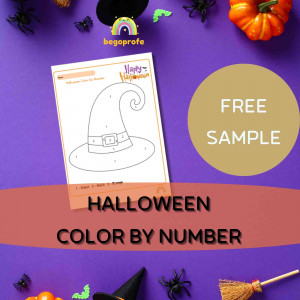 Halloween color by number FREE SAMPLE | Number identification worksheets