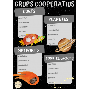 MATERIAL GRUPS COOPERATIUS TEMÀTICA ASTRONAUTES