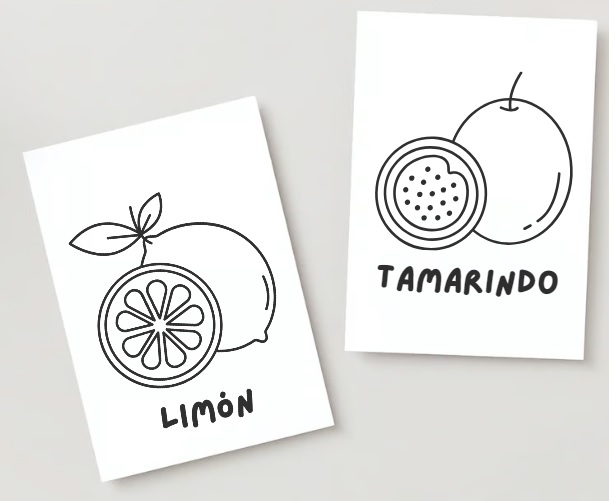 Frutas: libro para pintar