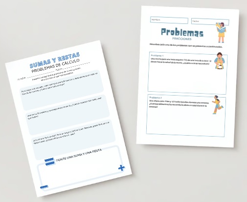 Fichas de problemas - varios niveles