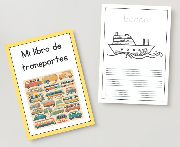 Caligrafía: Mi libro de transportes