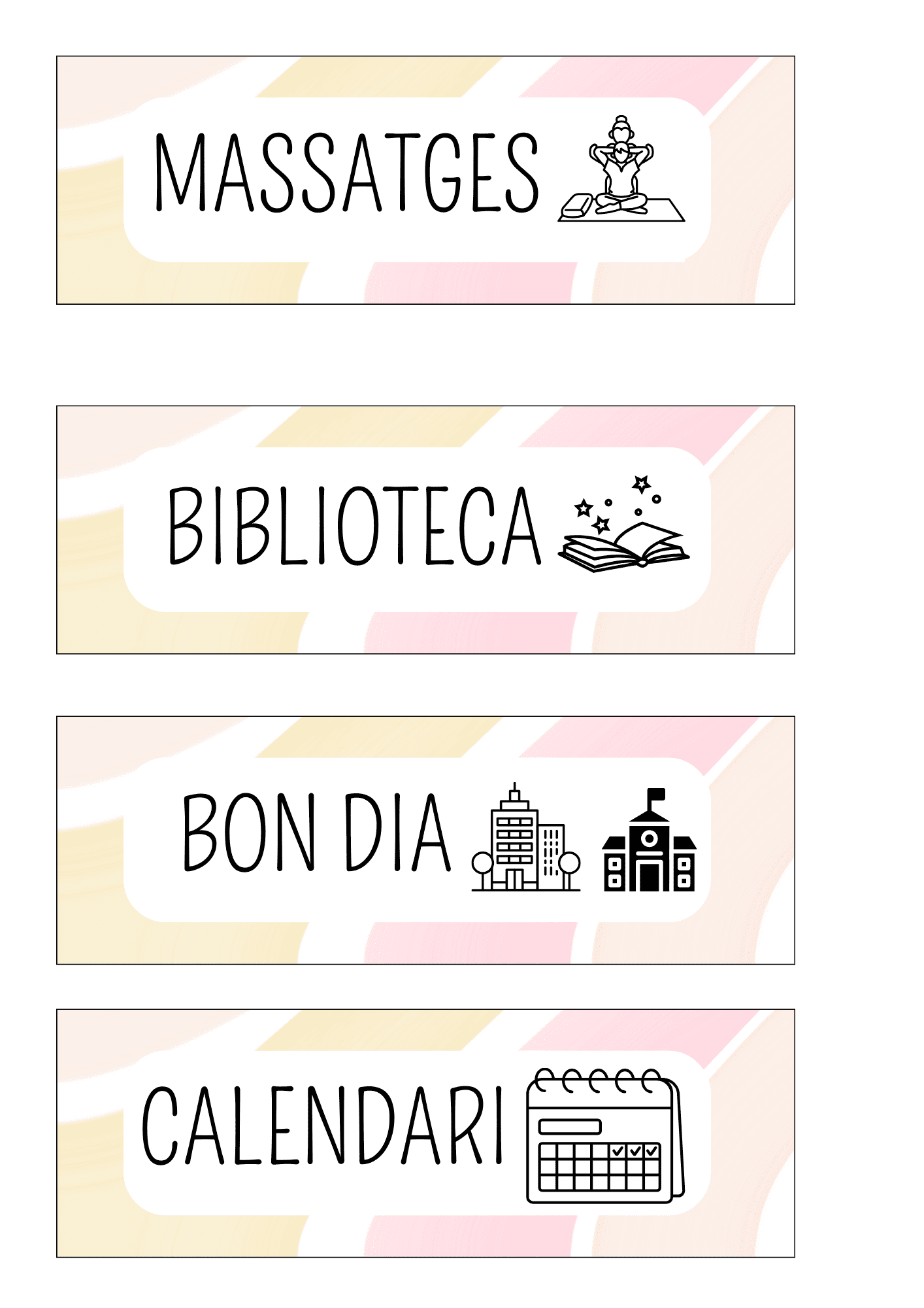 càrrecs d'aula amb pictograma i paraula escrita