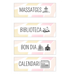 càrrecs d'aula amb pictograma i paraula escrita