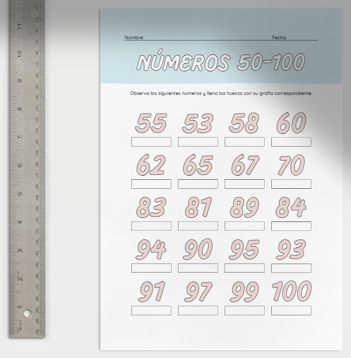 Números del 50 al 100