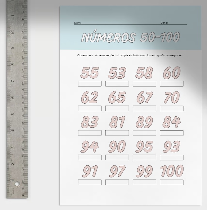 Números del 50 al 100
