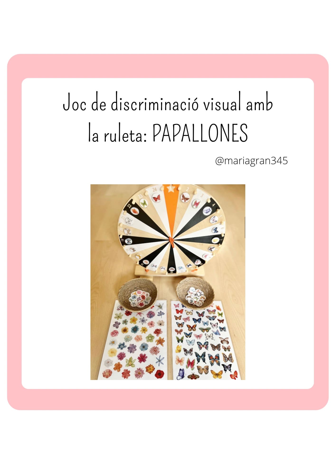 Juego de discriminación visual: encuentra la mariposa