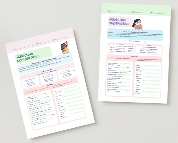 Adjectius comparatius i superlatius: Teoria i Activitats