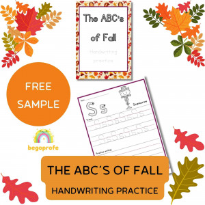 ABC’s of Fall alphabet writing center FREE SAMPLE | Penmanship practice | Autumn