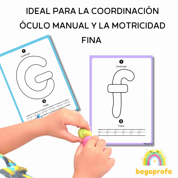 Plantillas letras de plastilina | Letras mayúsculas y minúsculas | Motricidad fina |