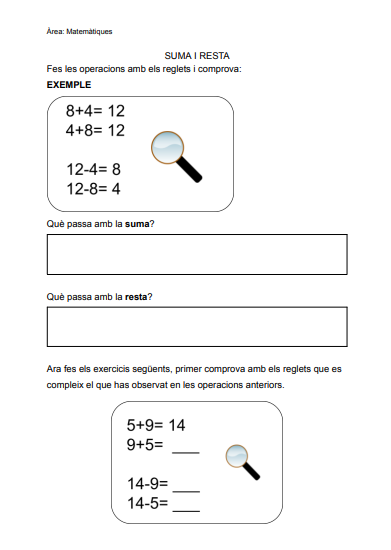 Suma i resta, operacions inverses