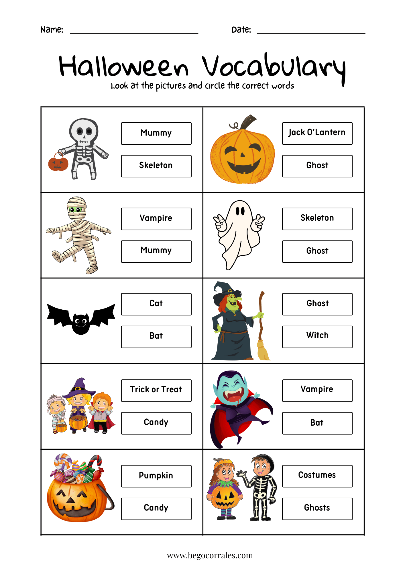 Halloween choose the right word