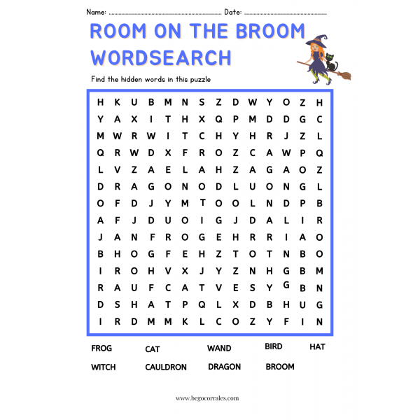 Room on the Broom wordsearch