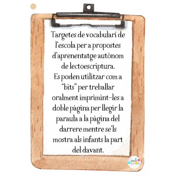 Targetes de vocabulari de l'ESCOLA
