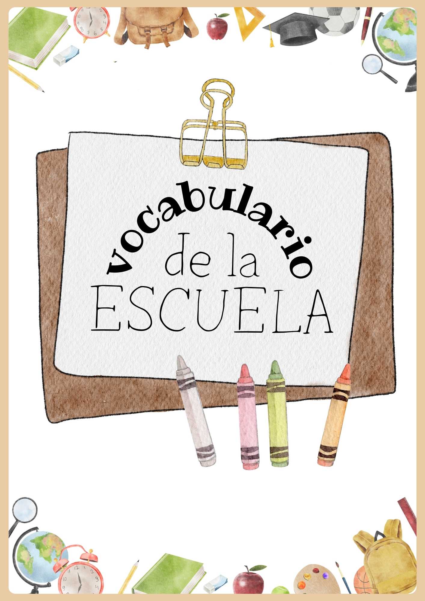 Targetas de vocabulario de la ESCUELA