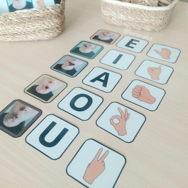 Tarjetas Principio Alfabético con articulemas y signos dactilológicos