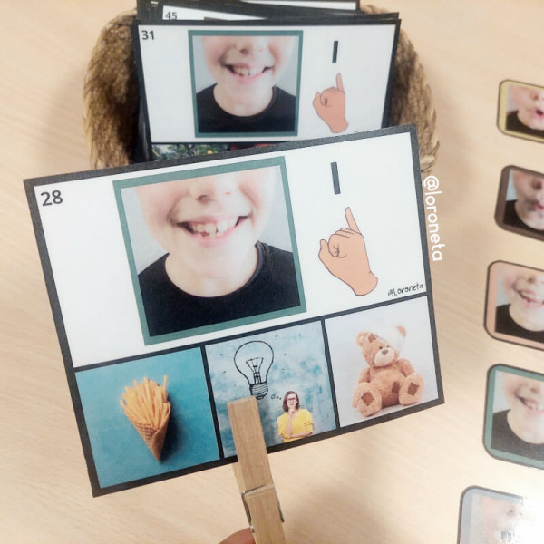 Tarjetas Principio Alfabético con articulemas y signos dactilológicos