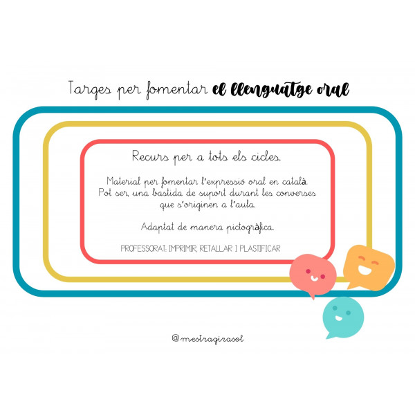 Targes per fomentar el llenguatge oral